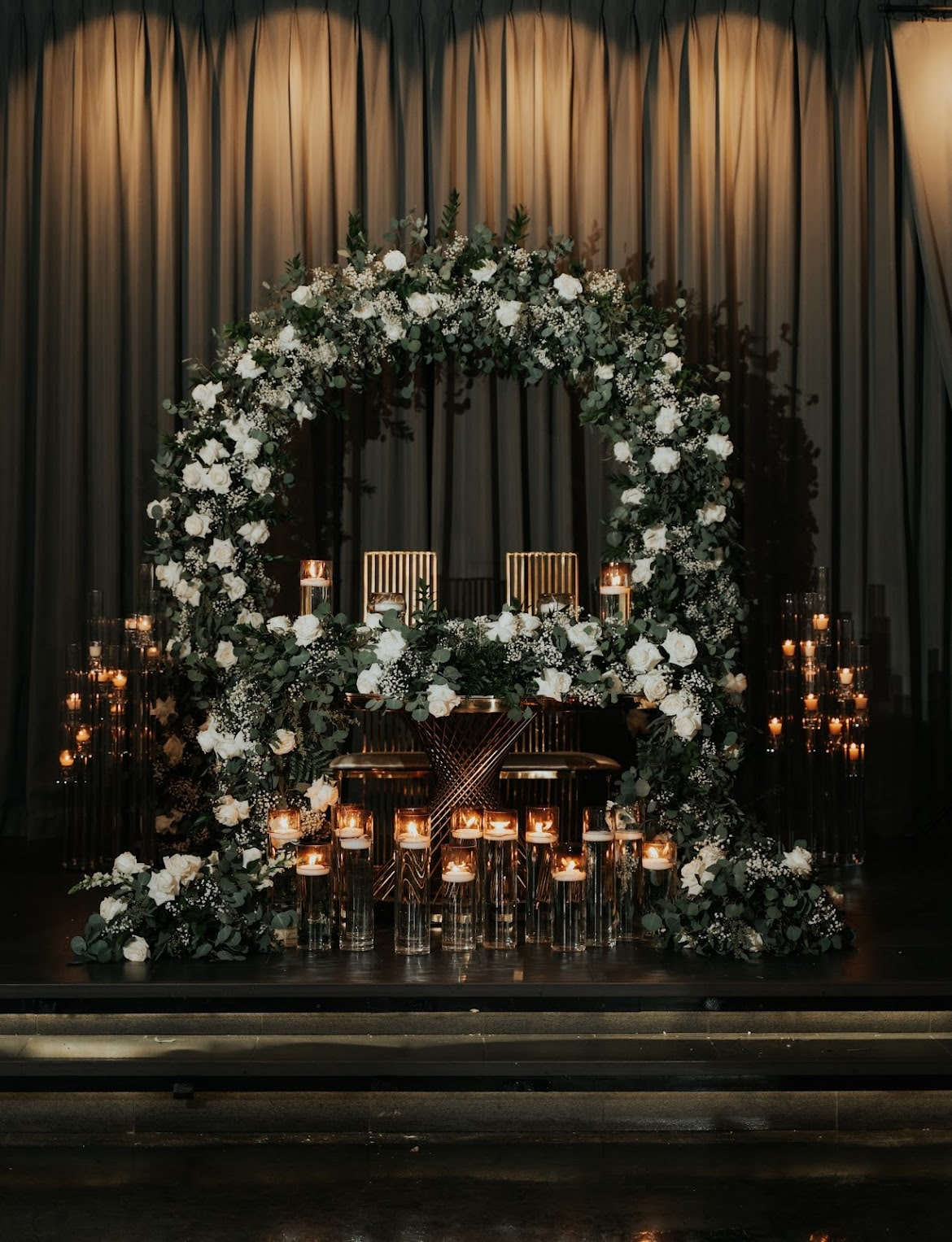Floral arch with candles