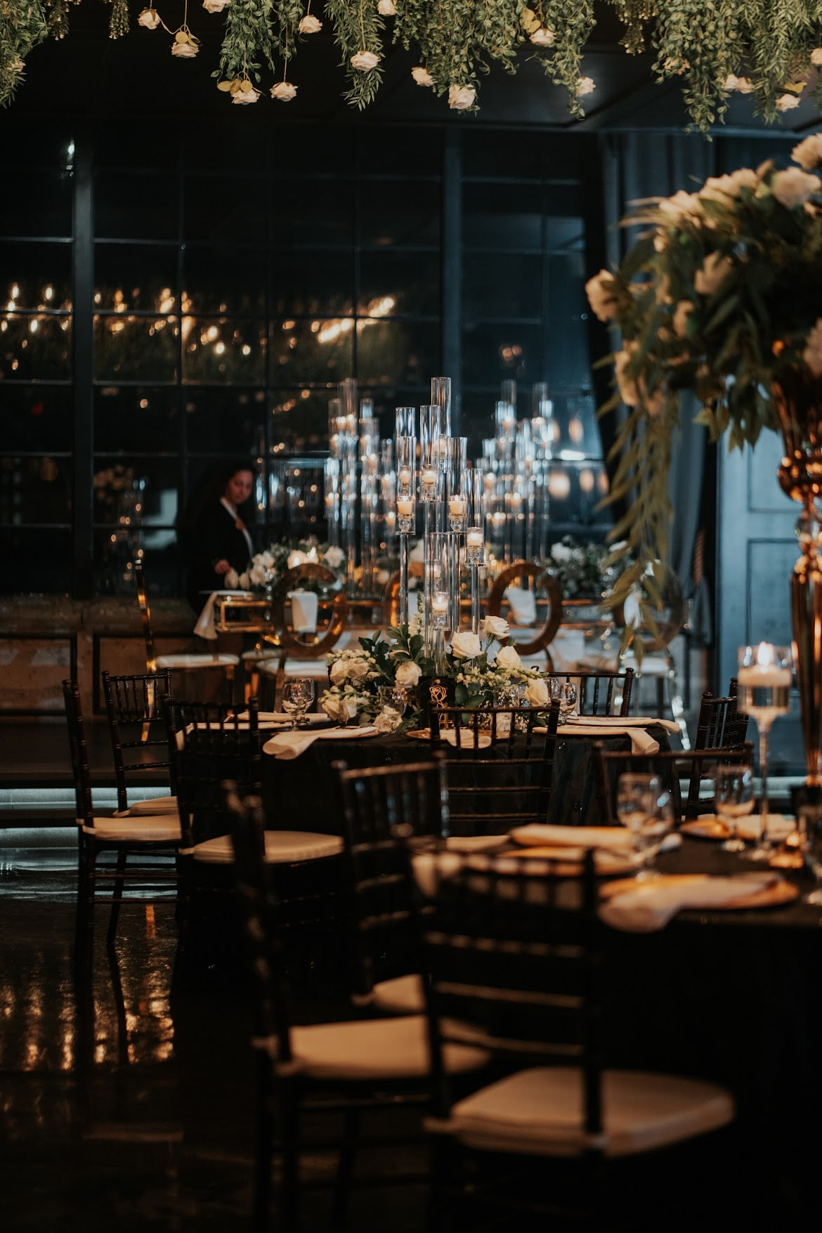 Reception tablescape with candles